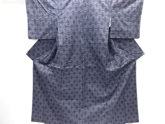 JAPANESE KIMONO / SILK / NISHIJIN / DENSHO TSUMUGI / WOVEN FLORAL RHOMBUS